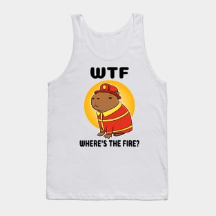 WTF where's the fire Capybara Firefighter Tank Top